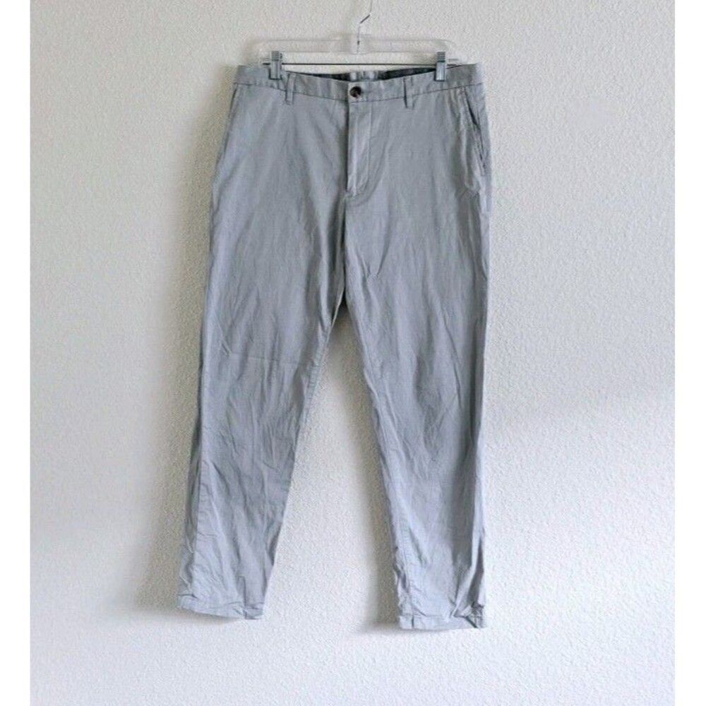 Proper Cloth Sondrio Grey Lightweight Stretch Chino Twill Slim Size 34